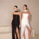 שמלת ערב מקסי אליז שחור לבן 2