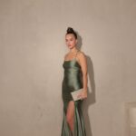 שמלת ערב אליזה ירוק זית 1