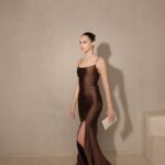 שמלת ערב אליזה ירוק חום