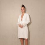 שמלת ערב מידי צנועה לוסיל לבן 6