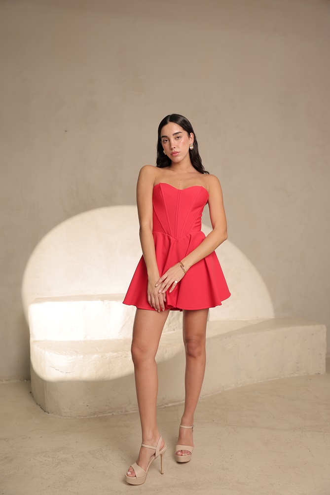 שמלת ערב מיני ונוס אדום 2