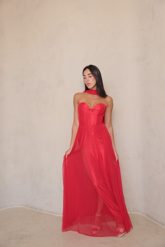 שמלת ערב מקסי ארי אדום Img 4742