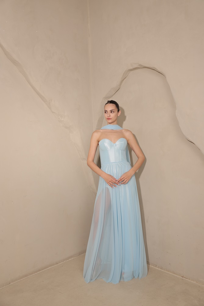 שמלת ערב מקסי ארי תכלת 5