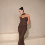 שמלת ערב מקסי לאוני חום 1