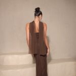 שמלת ערב מקסי לאוני חום