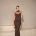 שמלת ערב מקסי לאוני חום 3