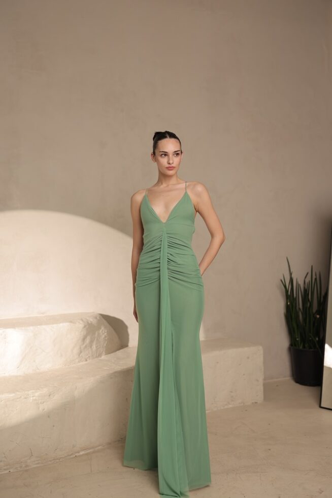 שמלת ערב מקסי מייב ירוק