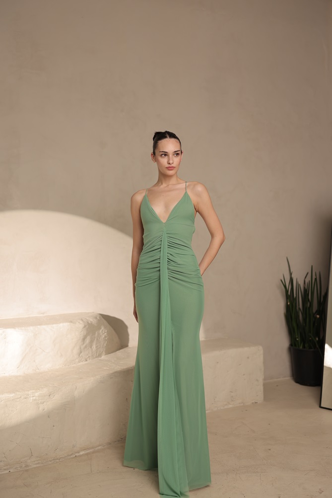 שמלת ערב מקסי מייב ירוק