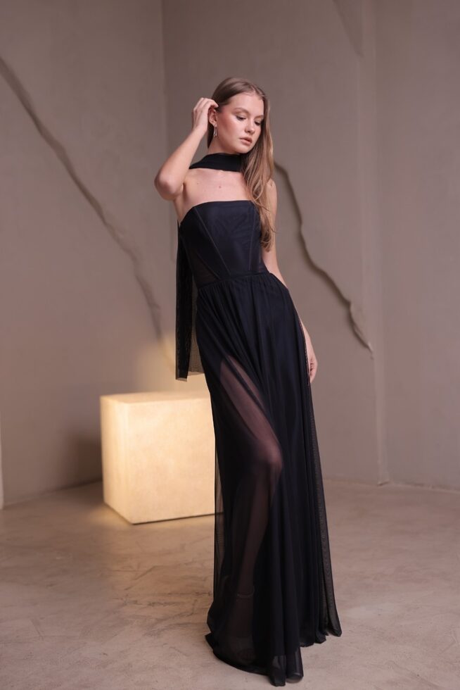 שמלת ערב מקסי מריאן כחול נייבי 3