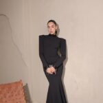 שמלת ערב מקסי צנועה אליה שחור 1