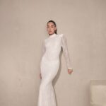 שמלת ערב מקסי צנועה קרוליין לבן 1