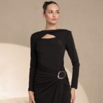 שמלת ערב צנועה נועם שחור 4