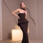 שמלת מקסי סהר חום 3