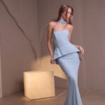 שמלת מקסי סהר תכלת 4