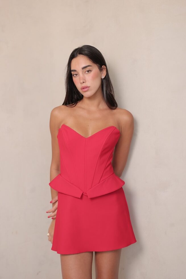 שמלת ערב מיני רוזה אדום 1