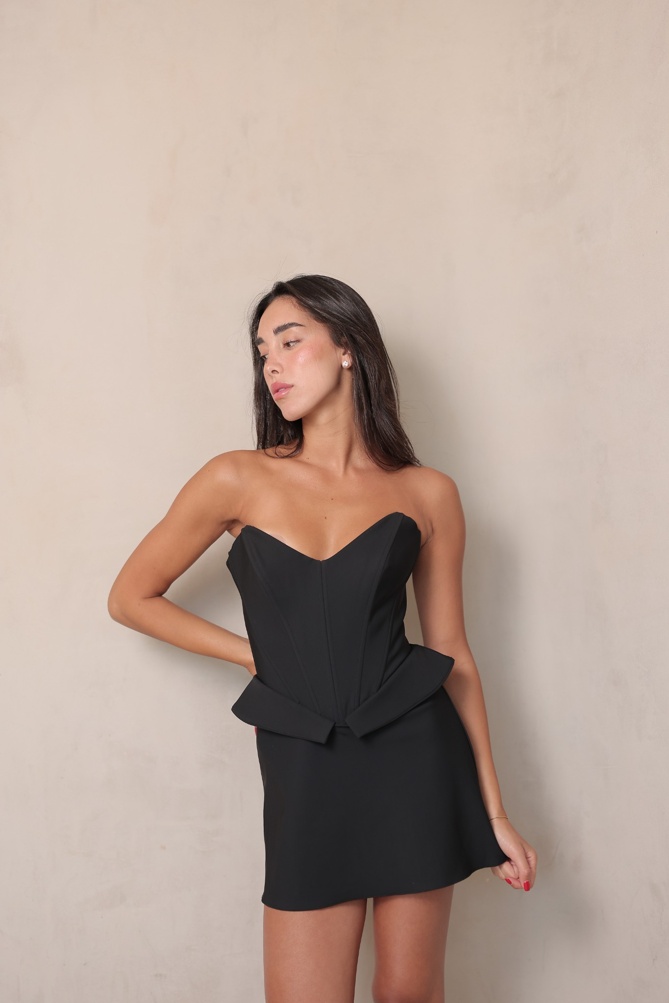 שמלת ערב מיני רוזה שחור 4 שמלת ערב מיני רוזה שחור 4