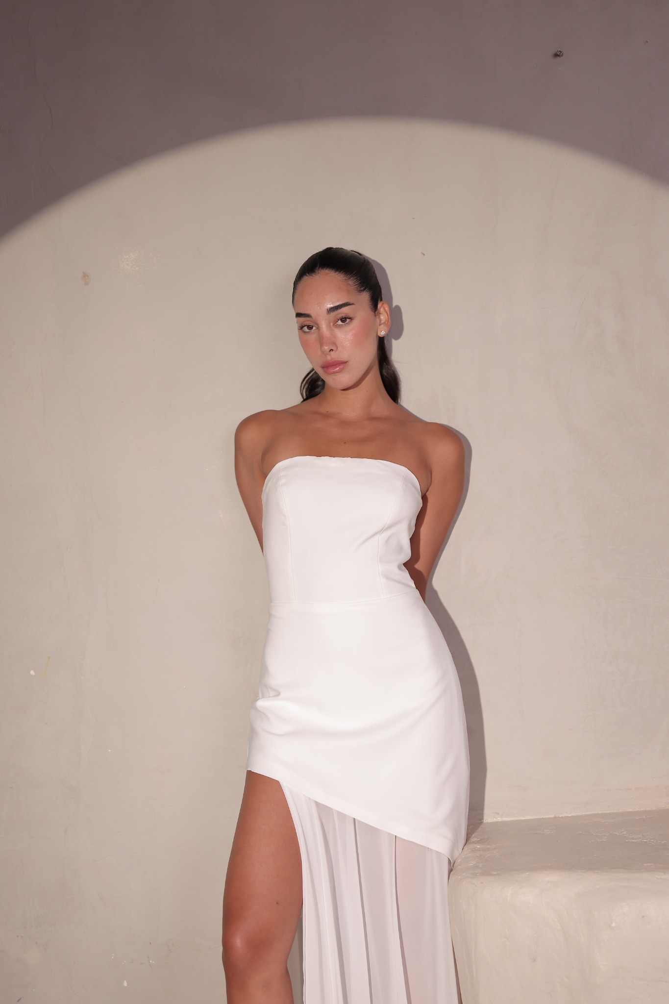 שמלת ערב מקסי היילי לבן 1