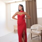 שמלת ערב מקסי קורן אדום