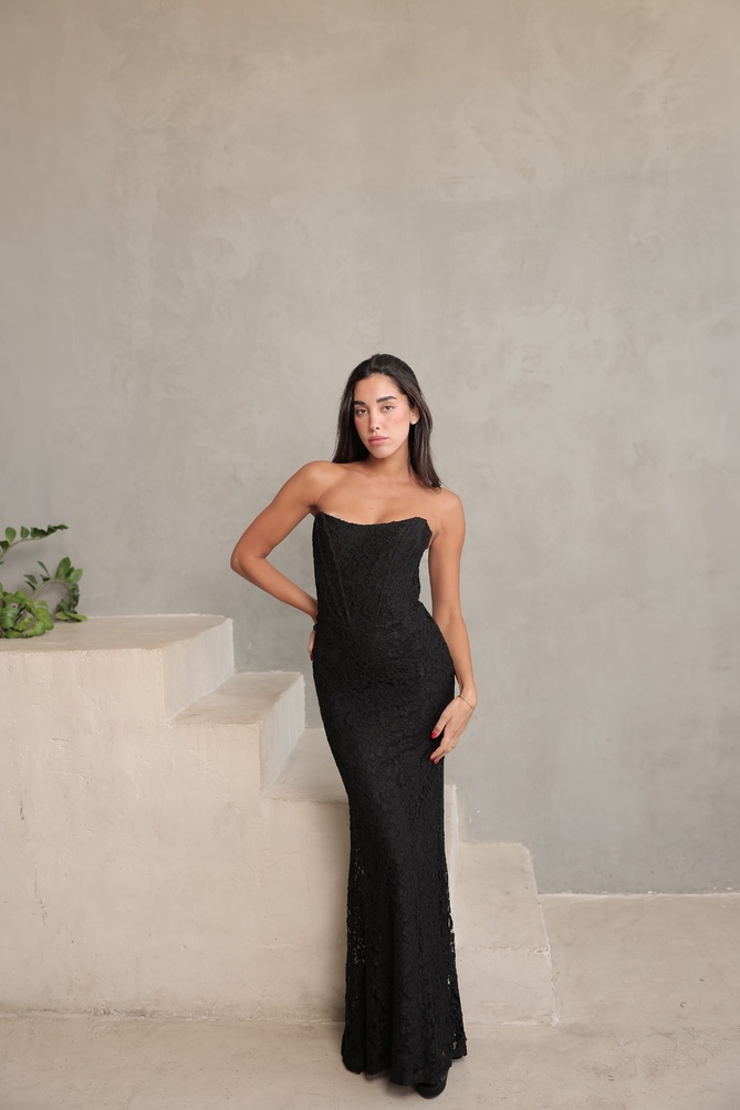 שמלת ערב מקסי שייה שחור1