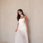 שמלת ערב מקסי שנהב לבן