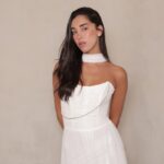 שמלת ערב מקסי שנהב לבן 2