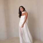 שמלת ערב מקסי שנהב לבן 3