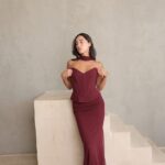 שמלת ערב מקסי לאוני בורדו 2