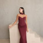 שמלת ערב מקסי לאוני בורדו 4