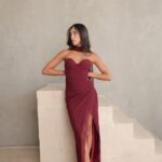 שמלת ערב מקסי קורן בורדו 3