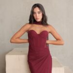 שמלת ערב מקסי קורן בורדו 4