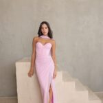 שמלת ערב מקסי קורן ורוד 5