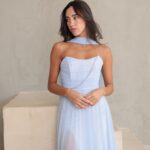 שמלת ערב מקסי שנהב תכלת 2