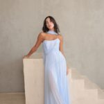 שמלת ערב מקסי שנהב תכלת 4