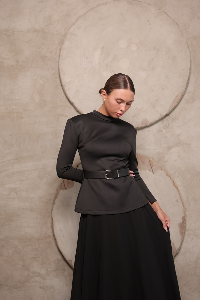 חליפת ערב מקסי יסכה שחור 1 חליפת ערב מקסי יסכה שחור 1