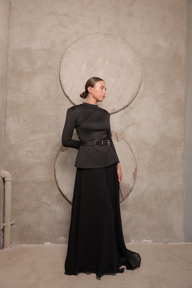 חליפת ערב מקסי יסכה שחור 2