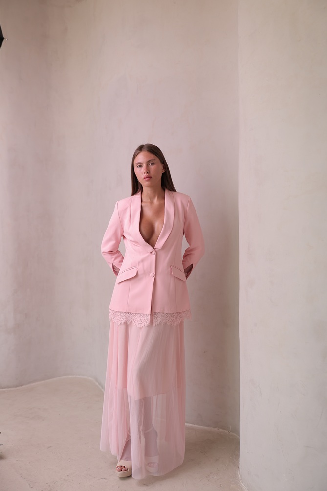 חליפת ערב צנועה סולין ורוד 2