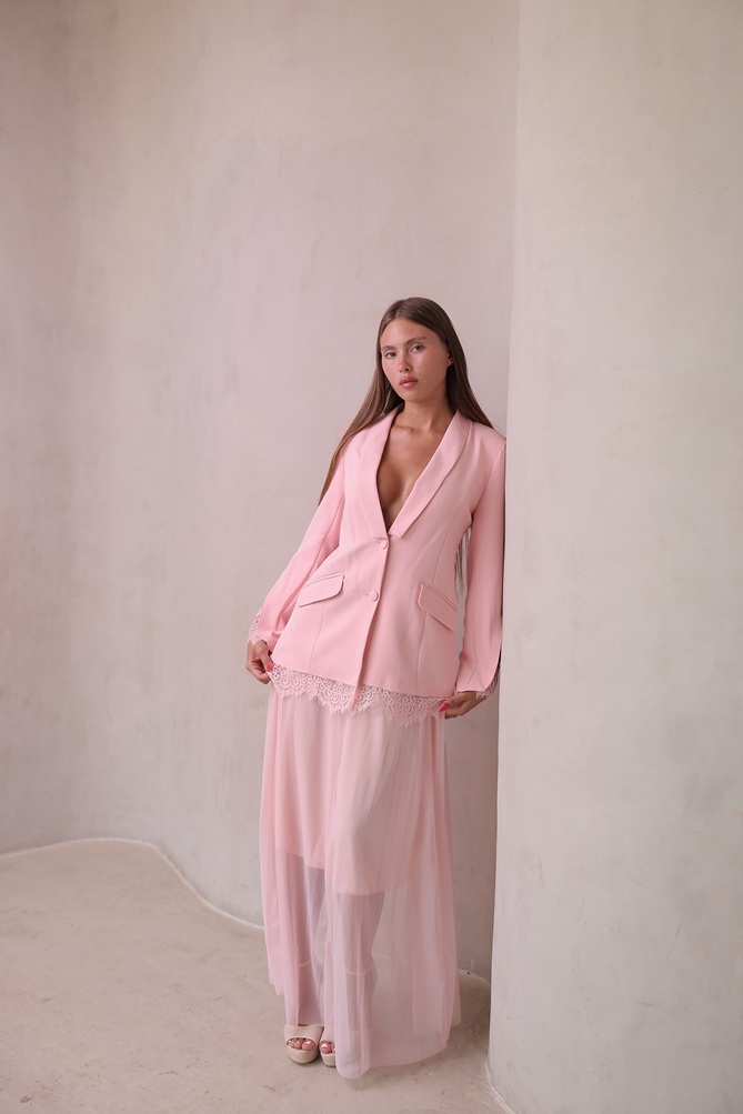 חליפת ערב צנועה סולין ורוד 4