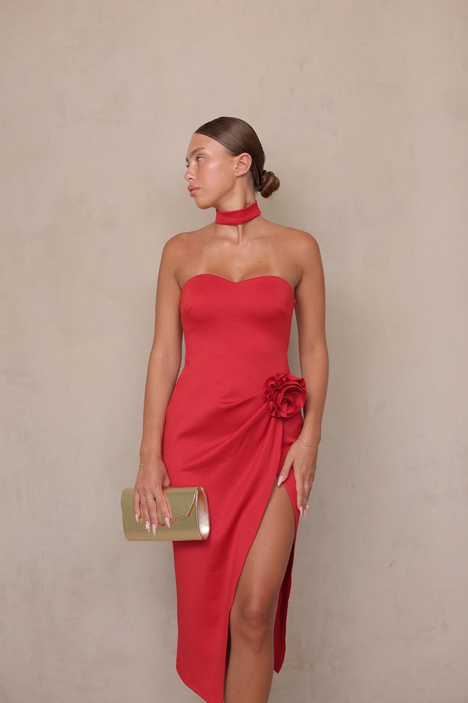 שמלת ערב מידי אולה אדום 2