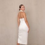 שמלת ערב מידי אולה לבן