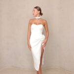 שמלת ערב מידי אולה לבן 4