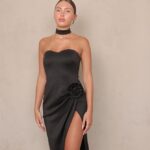 שמלת ערב מידי אולה שחור 1 שמלת ערב מידי אולה שחור 1