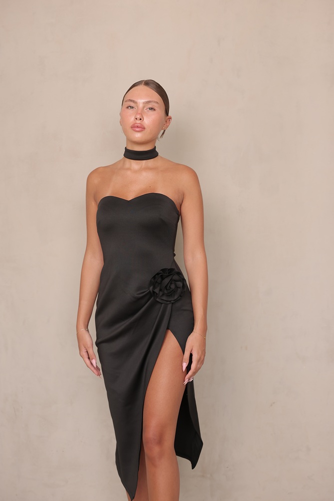 שמלת ערב מידי אולה שחור 1