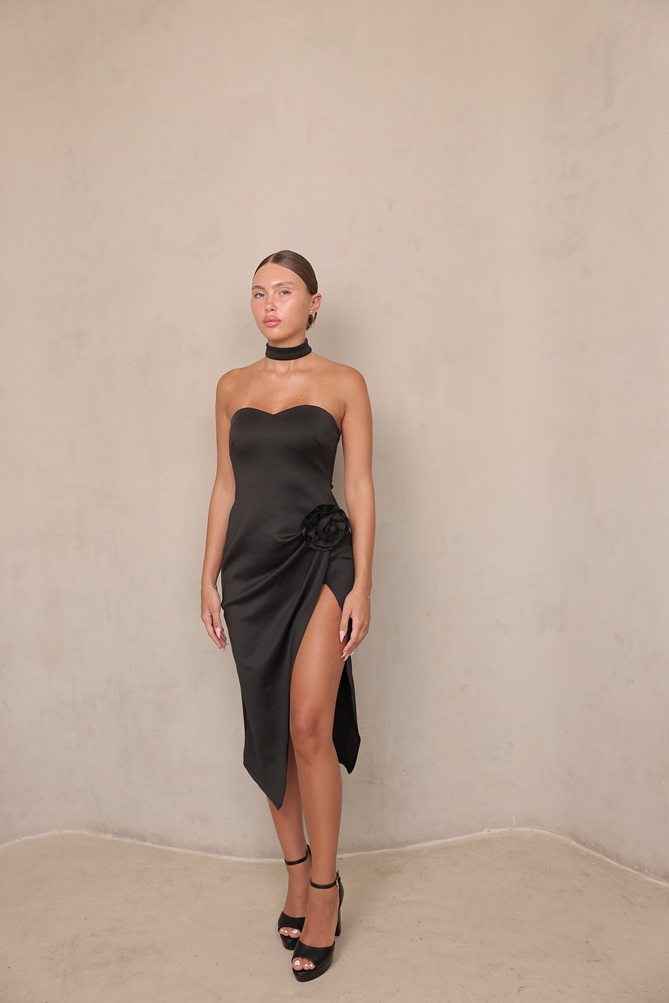 שמלת ערב מידי אולה שחור 2 שמלת ערב מידי אולה שחור 2