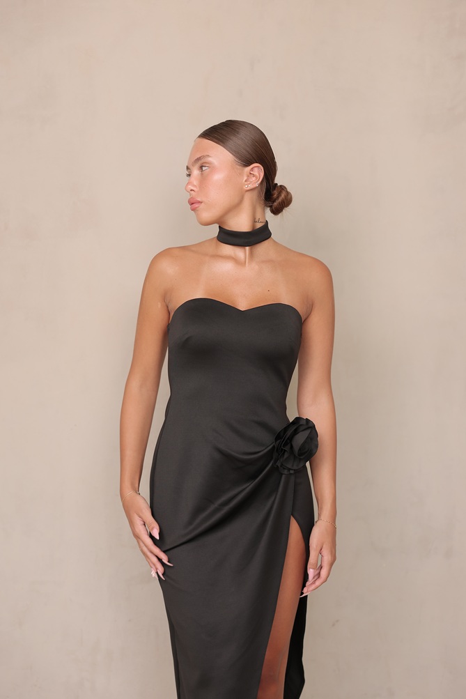 שמלת ערב מידי אולה שחור 3