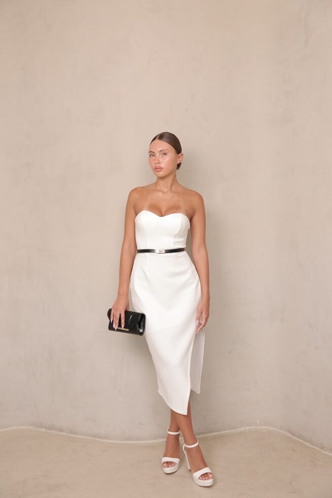 שמלת ערב מידי לוקו לבן 3