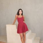 שמלת ערב מיני גל בורדו 4