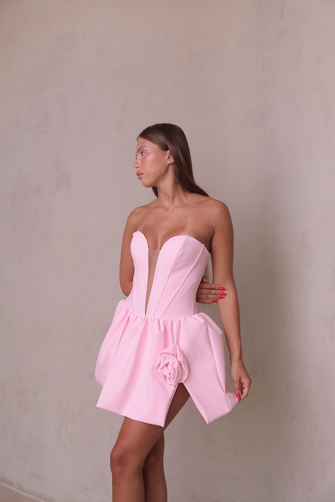 שמלת ערב מיני דדי ורוד 3 שמלת ערב מיני דדי ורוד 3