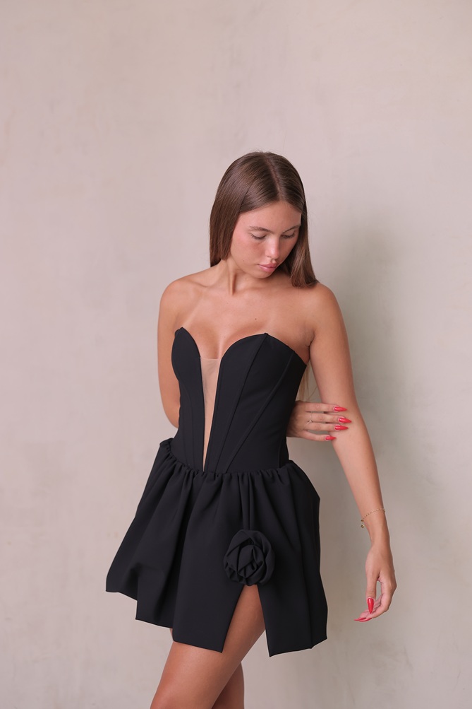 שמלת ערב מיני דדי שחור 4