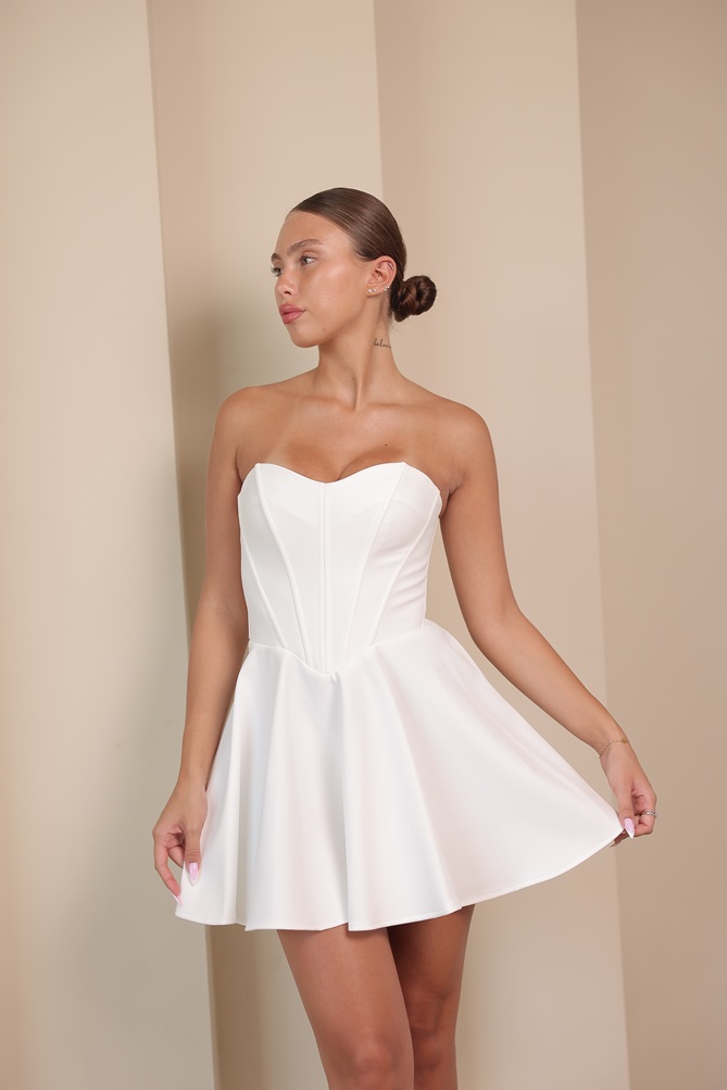 שמלת ערב מיני ונוס לבן 4