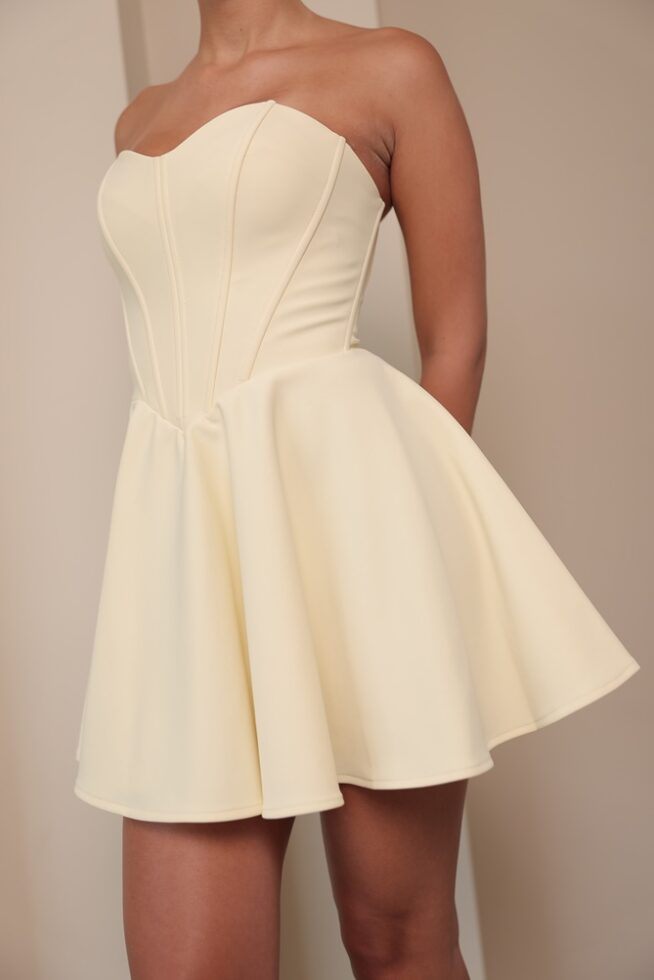 שמלת ערב מיני ונוס צהוב בננה 1